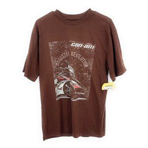 BRP Can-AM Roadster Revolution Tshirt  Brown Mens‎ Sz S
